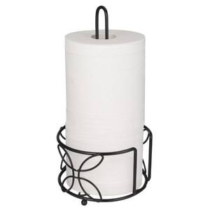 Industrial Black Metal Free Standing Tissue <b>Paper</b> Holder with Decorative Wire Design for <b>Kitchen</b> or Dining Table Decor - Product Image 1
