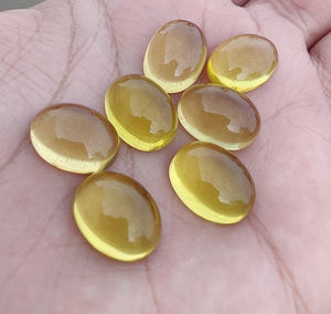 "AAA เกรดสีเหลืองเลมอนควอตซ์รูปไข่ทรงรีหินอัญมณีด้านหลังแบนกำหนดขนาดได้เอง" - Product Image 5