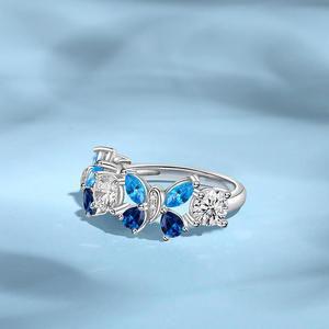 Bague en argent sterling Jeulia Stilly Beauty avec saphir marquise bleu papillon - Product Image 6