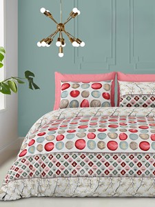 Pure Cotton <b>Gold</b> Print King Size Flat Sheet with 2 <b>Pillow</b> Cases Durable Printed Elegant Luxury Bed Sheets for Home - Product Image 6