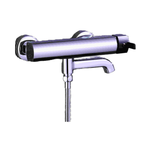 Wandmontierter Thermostat-Duscharmatur-Mischer aus Chrom-Messing mit Thermostatfunktion, Massage-, Soft-Rain- und Pause-Strahlkopf, Einhand-Badezimmerhahn - Product Image 1