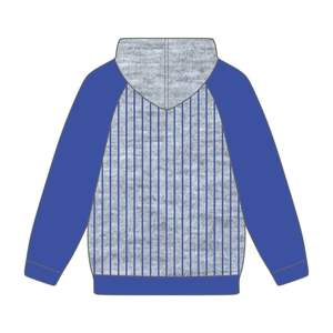 Zeta Phi Beta Grey Body Blue Raglan Pinstripes Pullover Hoodie Greek Sorority Apparel Custom Divine Nine HBCU Ropa - Product Image 3