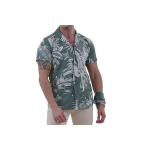 Ensemble chemise et short d'été pour homme en lin beige, coupe décontractée, manches courtes et col ample - Product Image 5