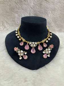 Premium Quality Minimal Wear <b>Necklace</b> <b>Set</b> Perfect For Engagement, Party Wear, <b>Wedding</b> Functions Luxury Finish Beautiful Colors - Product Image 6