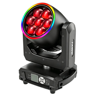 7x40W Mini Bee Eye LED Zoom Wash Moving Head Licht mit Halo-Ring RGBW 4in1 DMX512 Bühnenlicht für DJ Disco Club Hochzeit Party
