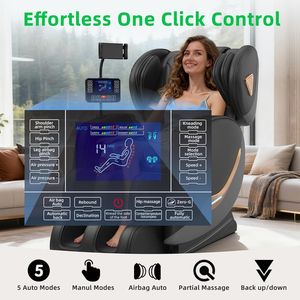 Fauteuil de massage complet avec chaleur, fauteuils de massage en apesanteur avec modes d'étirement thaïlandais, techniques de massage, massage des mollets et des pieds - Product Image 6