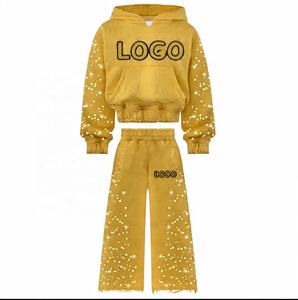 ชุดวอร์มมีฮู้ดสำหรับผู้ชายชุดวอร์มกางเกงวอร์มแนววินเทจมีสไตล์บ็อกซี่ - Product Image 2