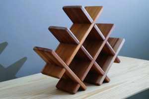 Support créatif de stockage de vin en bois massif pour la décoration de la maison de cuisine table à manger champagne vin présentoir support bar en gros - Product Image 2