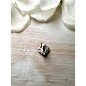 Peggy Skeets Spiny Oyster Sterling <b>Ring</b> Geometric Boho <b>Statement</b> Smooth Cut Coral Stone Size 4.75 Rhodium Plating Everyday Wear - Product Image 5