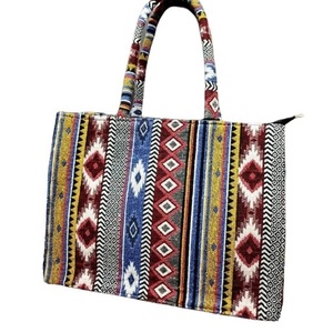 Bolso de mano de hombro de noche de tela Jacquard para mujer, bolso de compras de mensajero de estilo bohemio, colección étnica india, venta al por mayor - Product Image 4