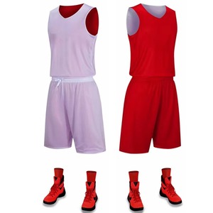 Ensemble d'uniformes de basketball durables pour les équipes scolaires et les clubs, légers, respirants, 100% polyester, sans manches, logo personnalisé, maillot - Product Image 3