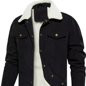 Sherpa Windbreaker NEGRO Cómoda Chaqueta resistente para hombres más demandados Alta calidad Ropa al aire libre Hombres Chaqueta Sherpa de algodón - Product Image 3