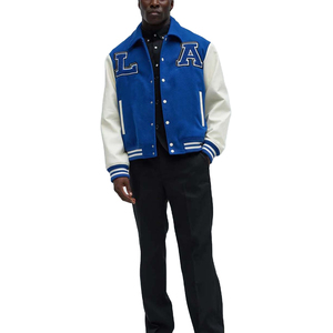 Vestes universitaires de haute qualité pour hommes, 100% laine, avec manches en cuir de vache, vestes universitaires de baseball, vestes universitaires - Product Image 2