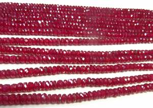 Perles Rondelles de Rubis Rouge Naturel de Haute Qualité 3-5mm 18 Pouces, Perles en Vrac pour Bijoux, Non Traitées, Non Chauffées - Product Image 2