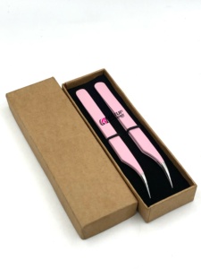 Pince à épiler professionnelle en acier inoxydable avec pointe dentelée antistatique, isolation optimale, 10 mm, revêtement poudré rose, logo personnalisé - Product Image 6