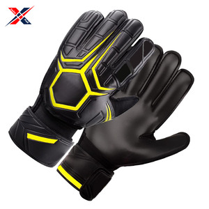 Gants de gardien de but personnalisés en cuir PU de haute qualité, couleur contrastée jaune et noir, 4 mm de latex, nouvelle arrivée 2024 - Product Image 2