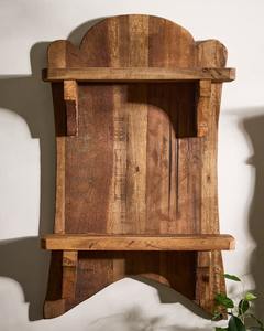 Estante de dos niveles, estantería de pared de dos niveles, estantería de pared de madera, estantería de madera rústica, estantería de pared estilo granja - Product Image 4