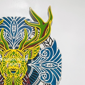 Pieza de Arte de pared de madera MDF multicapa moderna, diseño Vertical, astas de cabeza de ciervo para decoración del hogar, restaurante/mejora de Hotel - Product Image 3