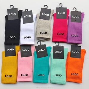 Nouvelle tendance Chaussettes en coton de haute qualité avec logo personnalisé pour hommes Chaussettes de sport colorées unisexes pour adultes - Product Image 3