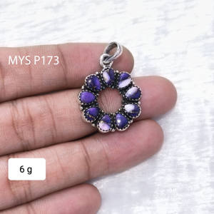 Pendentif en turquoise fait main, design en pierre précieuse naturelle, bijoux en argent sterling - Product Image 1