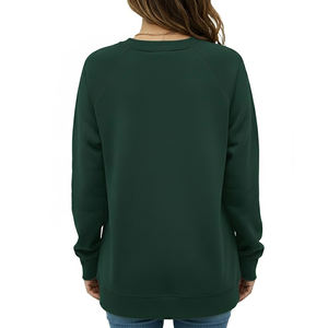 Sudadera Lisa Personalizable con Cuello Redondo, Transpirable, para Invierno, para Mujer, Nuevo Diseño Informal, Holgada, con Logotipo Frontal - Product Image 2