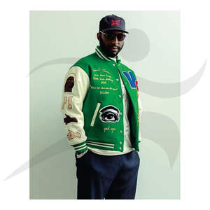 Venta al por mayor de chaquetas de bombardero personalizadas de satén de alta calidad unisex Chicago College chaqueta de béisbol para los hombres - Product Image 3