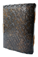 Livre Ombres Noir Charcoal Cuir Feuilles Mobiles Cadeau Journal Corbeau Vintage Dessin Journal Blanc Sort Deckle Bord Papier