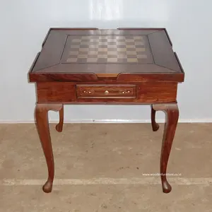 Meja permainan antik meja catur klasik dengan tangan dicat dalam warna emas untuk Interior yang dirancang furnitur rumah gaya Eropa