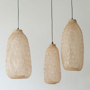 Lampe suspendue en rotin naturel tissé à la main, style nordique, décoration d'intérieur, luminaire suspendu écologique - Product Image 4
