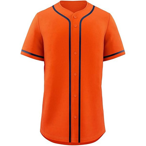 Mens Baseball <b>Jersey</b> Blank Plain Button Down Shirts Short Sleeve Hip Hop Hipster Active Team Sports Uniforms by Dress Sports - Product Image 1