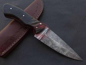 Cuchillo de caza de supervivencia al aire libre hecho a mano, cuchillos de acero de Damasco de alto carbono personalizados - Product Image 3