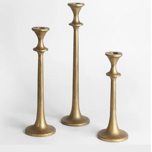 Set of 3 Vintage Metal Candlestick Holders Gold for Home Wedding Event Tabletop Lighting Decoration Candle Stand - Product Image 5