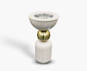 Brûleur à Bakhoor en métal élégant et moderne, diffuseur sur socle pour la maison de luxe et cadeau du Ramadan du Moyen-Orient, utilisation à domicile au Golfe - Product Image 1