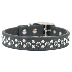 Collar de perro de cuero de vaca sólido hecho a mano con diamantes de imitación y tachuelas Calidad superior Fabricante indio superior Mayorista y proveedor - Product Image 3