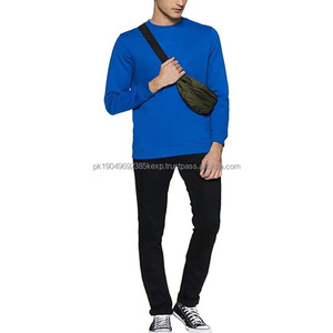 Casual Wear <b>Men's</b> Sweatshirts <b>Blue</b> Color Made With Cotton Fleece Wholesale Pullover Basics Breathable Crewneck Sweatshirts - Product Image 2