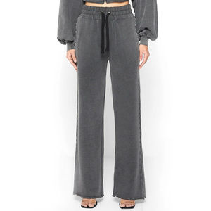 Conjuntos Deportivos de Pantalones de Chándal Acampanados para Mujer, de 2 Piezas, con Marca Personalizada y Etiqueta Privada, 100% Algodón, Servicio OEM para Invierno - Product Image 2