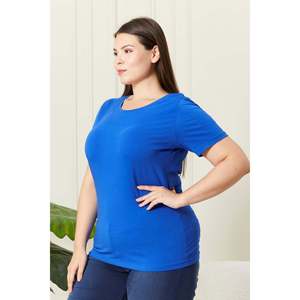 T-shirt col rond grande taille bleu sax - Product Image 3