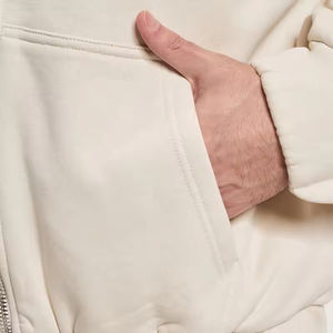 2025 Customized Mens Boxy Zipper Hoodie Custom Printed Plain Full <b>Zip</b> up <b>Hoodies</b> Sweatshirts with <b>Pocket</b> - Product Image 4