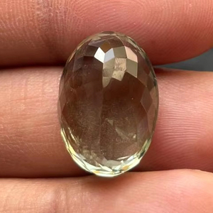 พลอยพลอยสังเคราะห์สังเคราะห์สีเขียวเจียระไนเป็นรูปวงรี GA41ขัดธรรมชาติขนาด20x15x10มม. 18.90กะรัต - Product Image 3