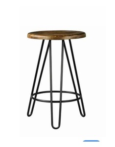 Base de hierro de metal con mesa auxiliar de café superior de madera para el hogar y los muebles, mesa de centro lateral única decorativa - Product Image 1