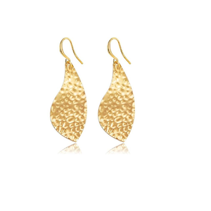 Lituanie janvier Unique dames symétrique martelé plaqué or balancent bijoux 2024 boucles d'oreilles occidentales moins de 100 pour les filles - Product Image 2