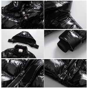 เสื้อแจ็คเก็ตพัฟเฟอร์ผ้ามันเงาสำหรับฤดูหนาว แบบยูนิเซ็กซ์ น้ำหนักเบา บุใยสังเคราะห์ กันลม กลับด้านได้ กันน้ำ มีโลโก้ด้านหน้า - Product Image 4