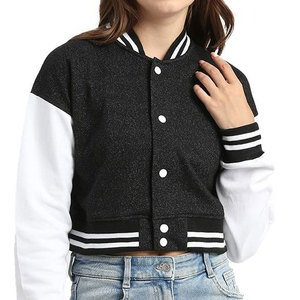 Veste universitaire d'hiver en plein air pour femmes sur mesure haut court à carreaux avec rembourrage en coton et doublure en nylon pour vêtements de baseball - Product Image 5