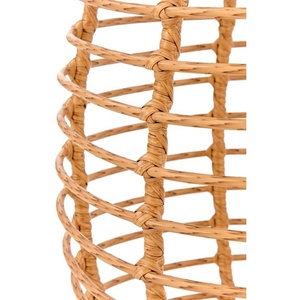 Table d'appoint en rotin avec dessus en verre tissé à la main, cadre en métal, Table d'appoint en rotin naturel - Product Image 3