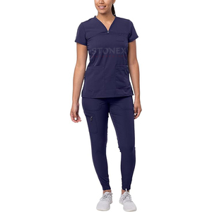 Scrub <b>Set</b> for Women Sweetheart V-Neck Scrub Top & Yoga Jogger Scrub Pants Breathable <b>Doctor</b> Uniform - Product Image 1