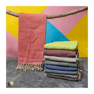 Serviette de bain turque Fouta Peshtemal en coton doux bicolore à séchage rapide Grande enveloppe de bain Spa légère et absorbante pour les voyages à la plage - Product Image 5