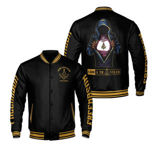 Chaqueta Universitaria Masónica Personalizada de Alta Calidad para Hombre, Chaqueta Universitaria Bordada con la Logotipos de la Francmasonería - Product Image 1