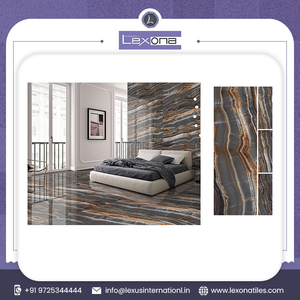 Carreaux de porcelaine d'Inde 600x1800 Carreaux de sol et de mur en marbre brillant pour une utilisation intérieure dans les appartements - Product Image 2