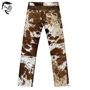 Pantalones de Cuero Vacuno Genuino Premium para Hombre 2025, Ecológicos, de Invierno, Estilo Hip Hop, Acampanados, Cintura Elástica, Unbridleds Industry Bold - Product Image 2