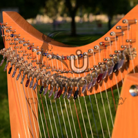 Harpe 26 cordes celtique à leviers, musique folklorique irlandaise, en bois de hêtre fait main, qualité supérieure, livrée avec sac de transport et clé d'accordage UNBRIDLEDS